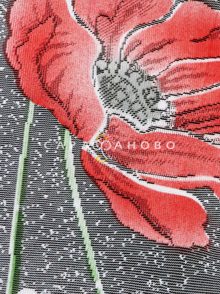 Ткань Тюль жаккардовый мерцающий 150 см диз Маки 3059/250