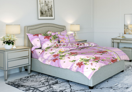 Ткань Бязь 150 см рис.  3675-2 "Сирень"