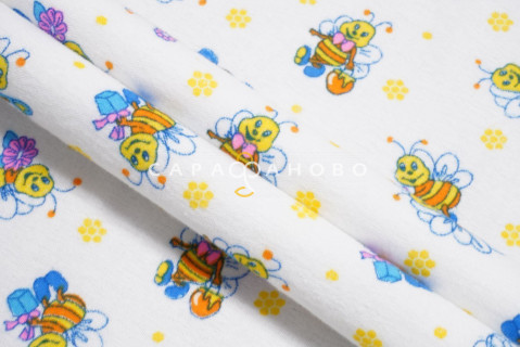 Ткань Фланель 90 см рис.  5089-2 "Пчелки"