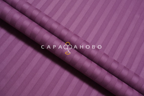 Ткань Страйп-Сатин 240 см рис. 35001 Баклажан (полоса 1х1)