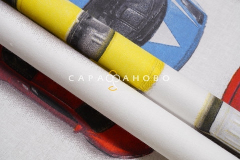 Ткань Перкаль 150 см "Машинки" рис 4613 вид 1