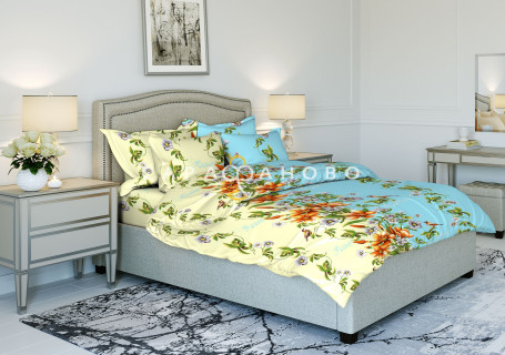 Ткань Бязь 150 см рис.   3673-4 "Соловьиные трели"