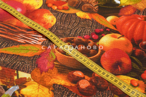 Ткань Полотно вафельное 50 см "Осень" рис 5607 вид 1