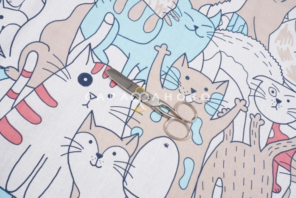 Ткань Бязь 150 см рис Pet cats 10307 вид 1