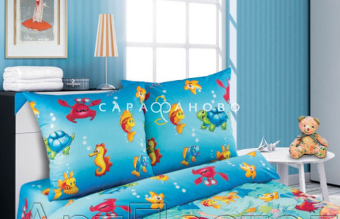 Ткань Поплин 220 см 115 гр рис Морская сказка Комп см рис.9655-1 
