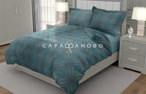 Ткань Сатин 220 см рис. 23002-2 Шарль(зелёный)