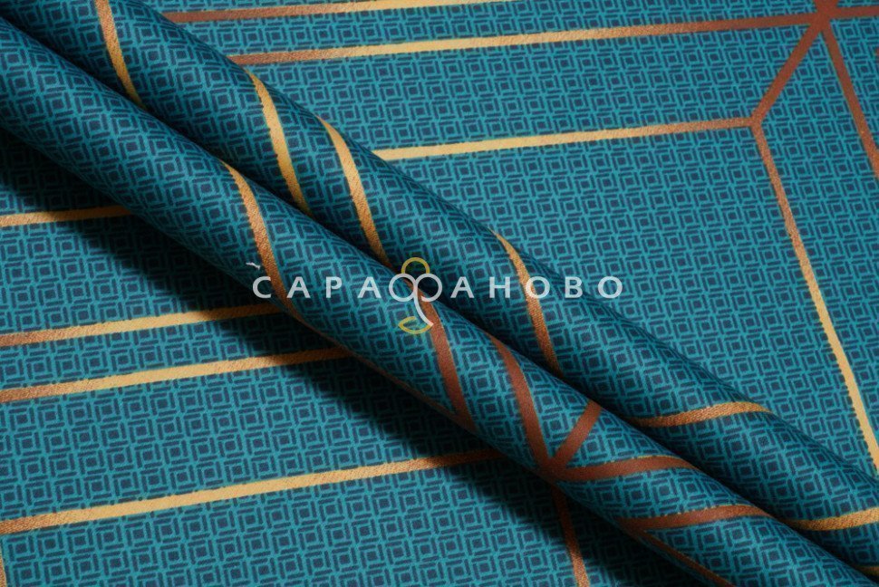 Ткань Сатин 220 см рис. 23002-2 Шарль(зелёный)