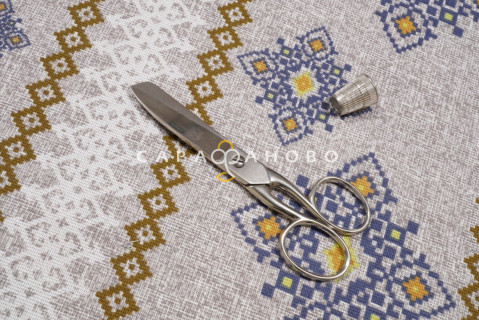 Ткань Рогожка 150 см рис. 30087/2 Русские узоры