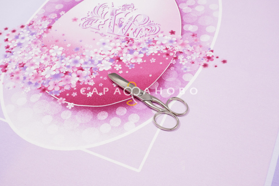 Ткань Рогожка 150 см 190 гр Пасха вид 1 фиолетовый