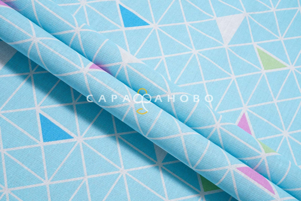 Ткань бязь 220 см 120 гр рис Треугольники 4/1