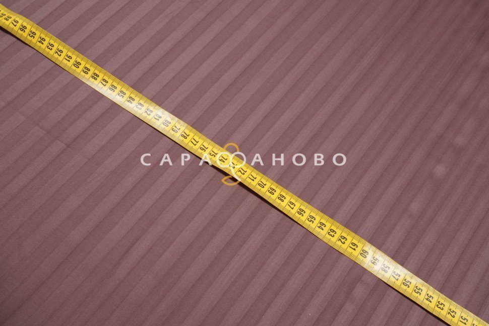 Ткань Страйп-Сатин 240 см рис. 19-1217 Горький шоколад (полоса 1х1)