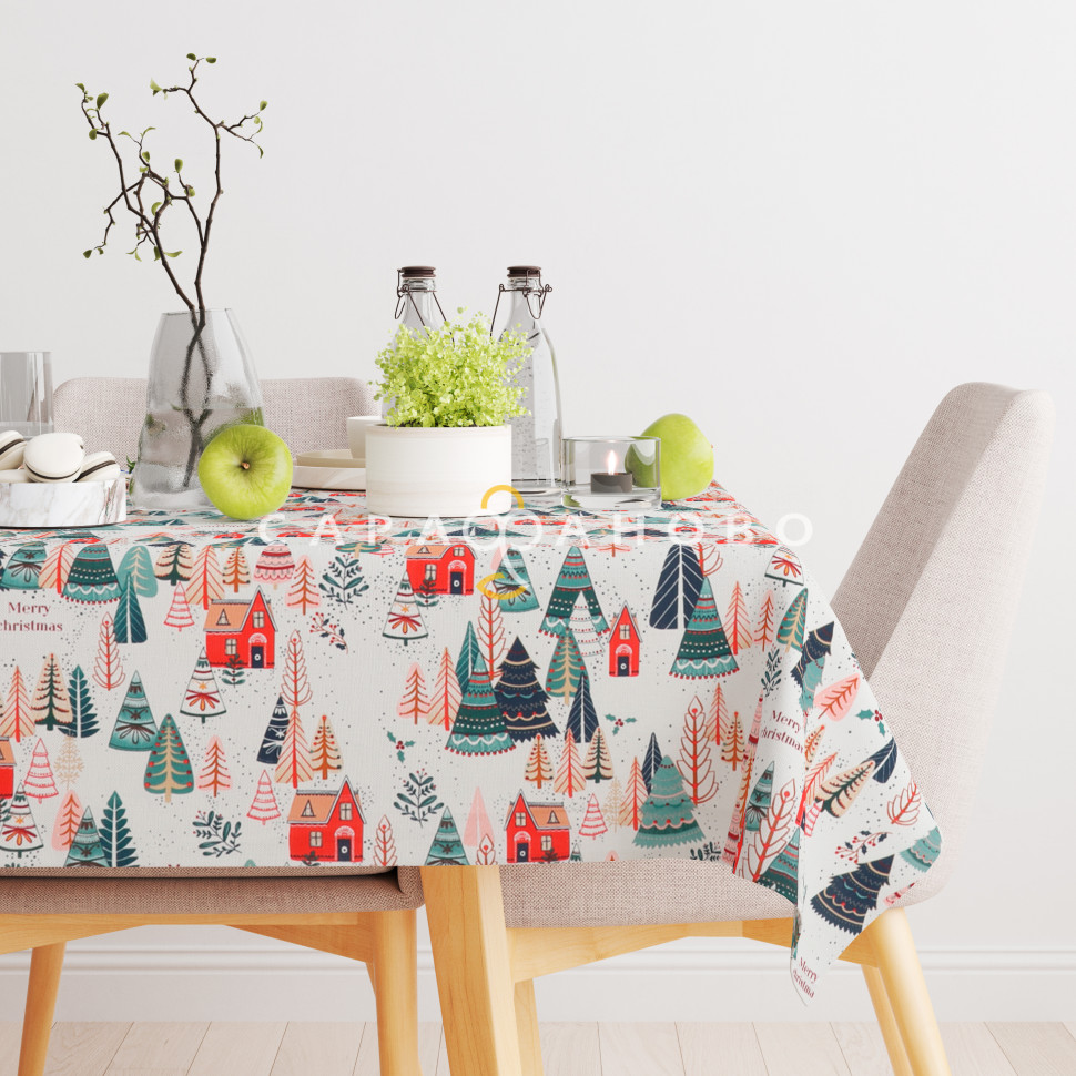 Ткань Рогожка 150 см арт. 904 рис 29039 вид 1 Merry Christmas