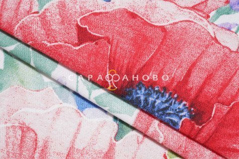 Ткань Дорожка набивная 50 см "Маки" рис 5510 вид 1