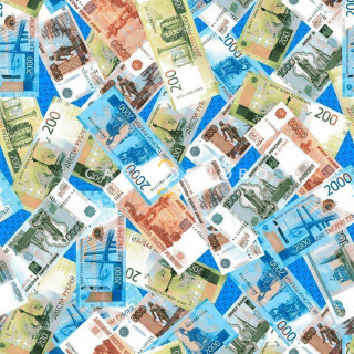 Ткань Полотно вафельное 150 см Рубли рис 5477 вид 1