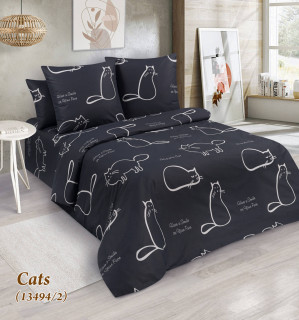 Ткань поплин 220 см 115 гр рис 13494\2 Cats