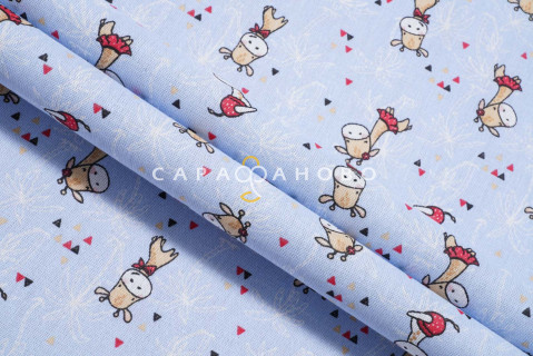 Ткань Бязь 150 см рис. Жирафы вид 2/1