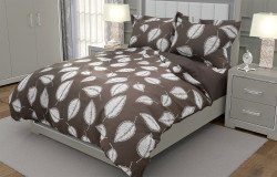 Ткань Поплин 220 см рис. 28296/2 Вояж кофе (основа)