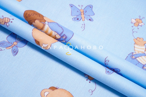 Ткань Бязь набивная 150 см 120 гр рис 1332/1