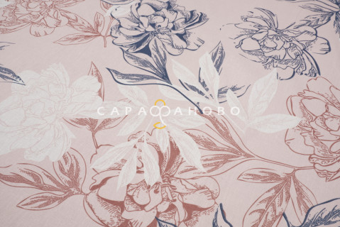 Ткань Бязь 150 см 120 гр рис 189 Симфония, 7/5 Вид пудровый