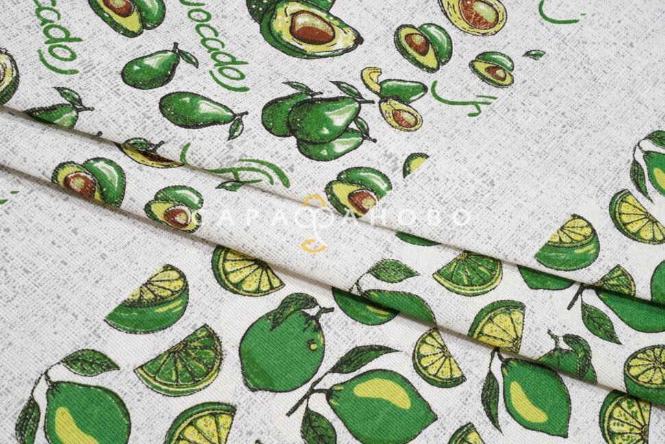 Ткань Рогожка 150 см рис. Фруктовое ассорти рис. 30088/1