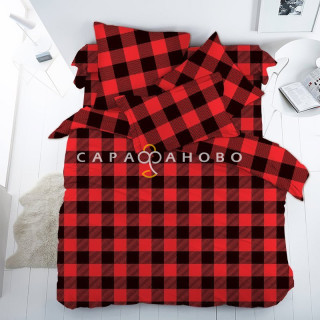 Ткань Перкаль 150 см "Red&amp;Black" рис 13109 вид 1