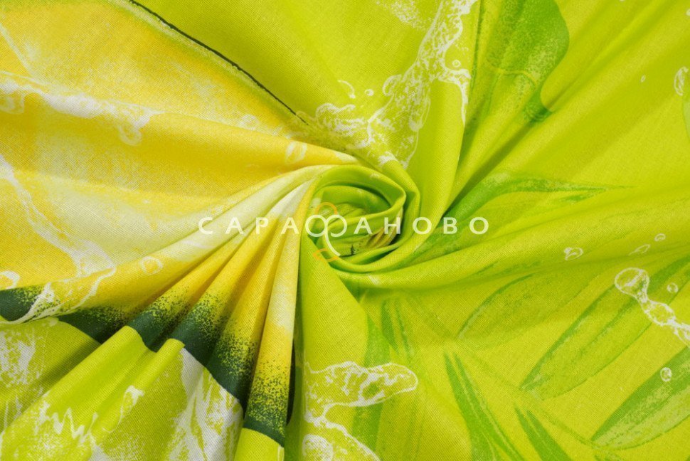 Ткань бязь 220 см 120 гр Миледи рис Авокадо fresh 70333