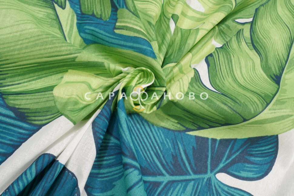 Ткань бязь 220 См. Монстера (745-1)