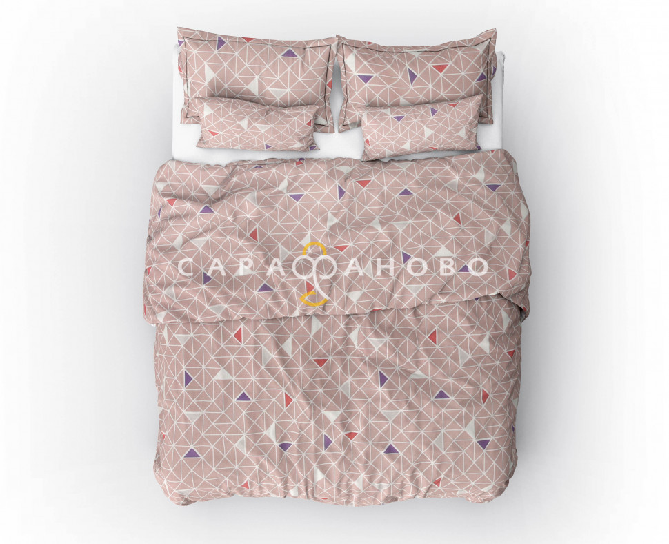 Ткань бязь 150 см 105 г/м2 рис. 122в1/10 Треугольники