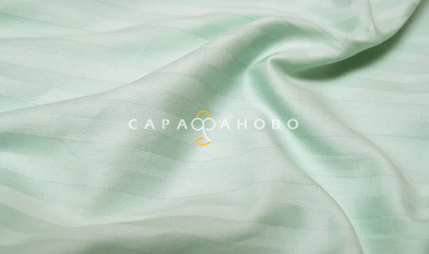 Ткань Полисатин (микрофибра) 220 см страйп 1х1 90 гр диз. (12-0109) Светлая мята