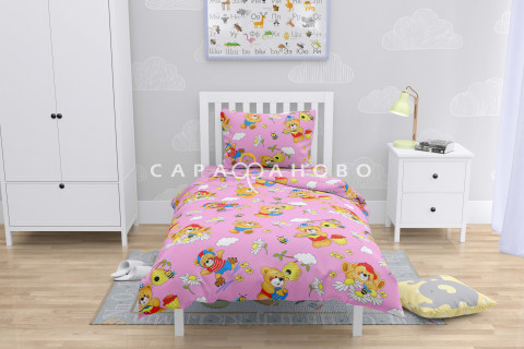 Ткань Бязь 150 см 120 гр рис. 5043-2 "Медовый мишка"