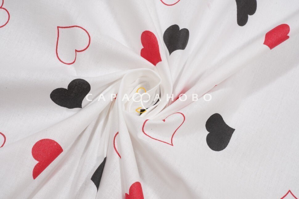 Ткань Перкаль 220 см 115 гр рис Love is вид 1 (основа)