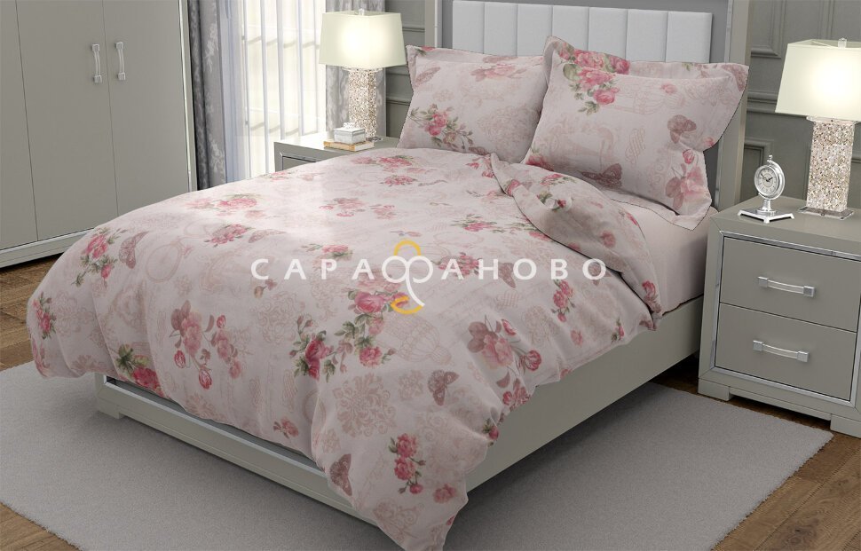 Ткань Бязь 220 см рис. 11595-1 Шебби-Шик (основа)