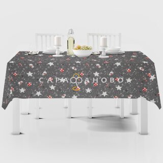 Ткань Рогожка 150 см рис. 7373/1 Ёлочные игрушки