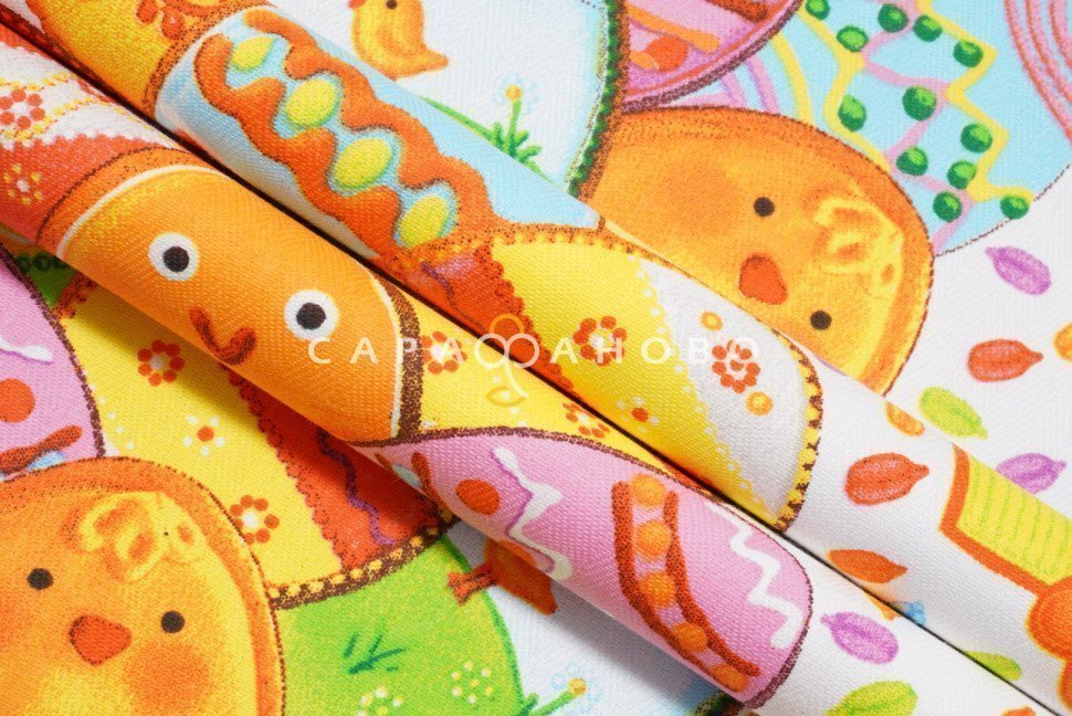 Ткань Дорожка набивная 50 см Пасхальные пряники рис 30204 вид 1