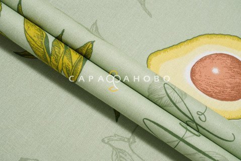 Ткань бязь 220 см рис  Авокадо рис 12348 вид 1