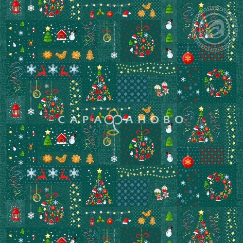 Ткань Рогожка 150 см рис. 12242-1 Волшебные истории