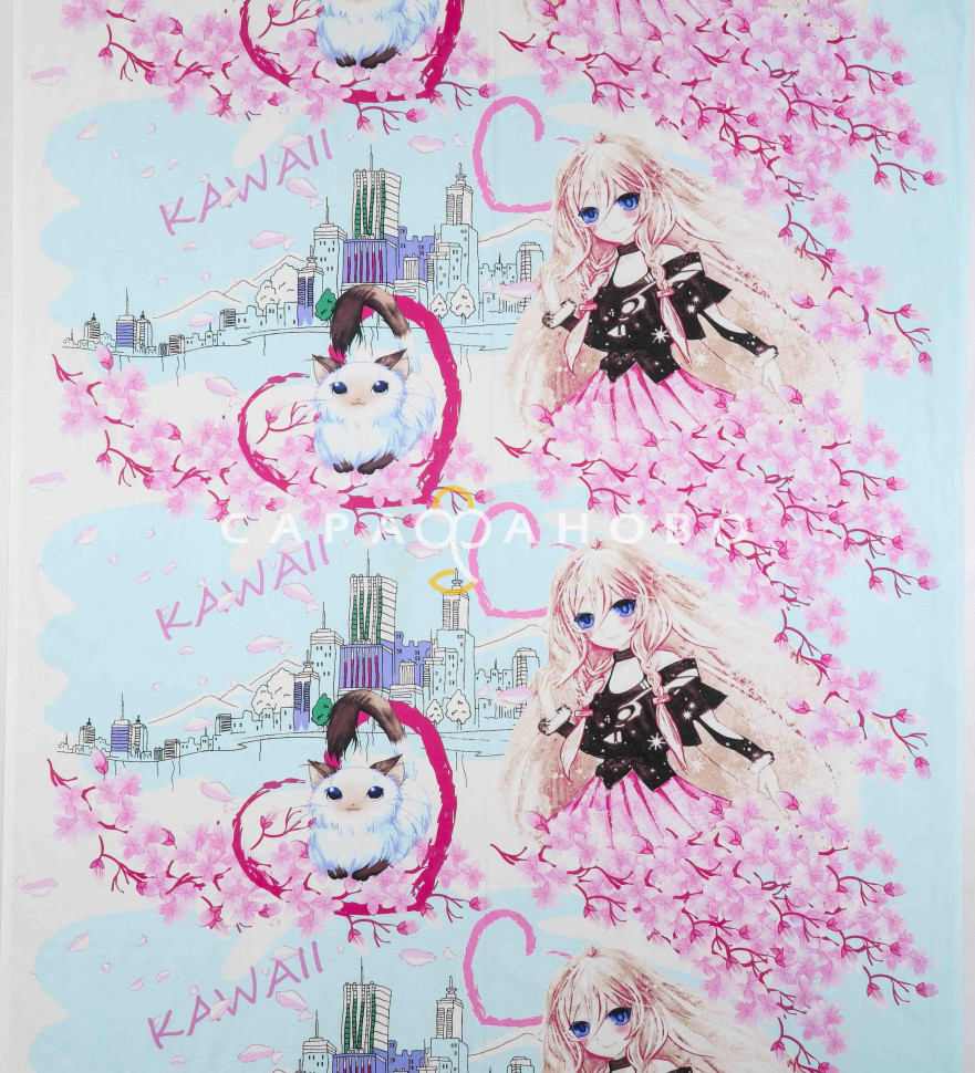Ткань бязь 150 см рис 9609 Аниме