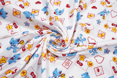 Ткань Фланель 90 см рис.  5280-1 "Игривый котенок"