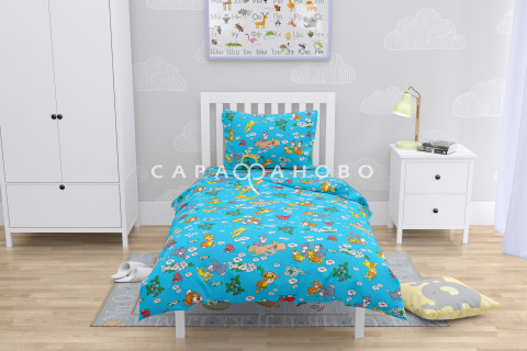 Ткань Бязь 150 см 120 гр рис. 3030-1 "Весёлые зайчата"