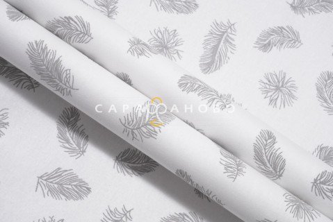 Тик набивной 220см "Хлопок" рис 2200 WHITE