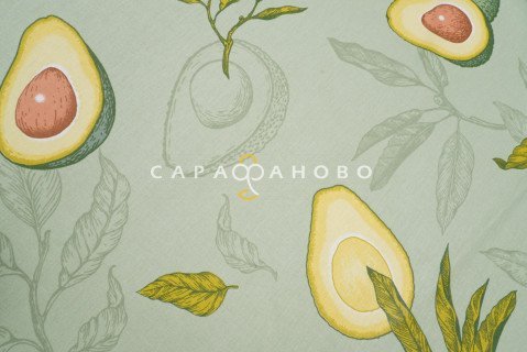 Ткань поплин 220 см рис Авокадо 12348 вид 1