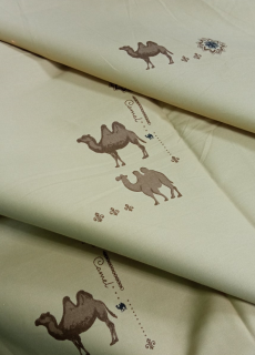 Ткань Тик 100% хлопок 220 см 135 гр диз. Camel 1