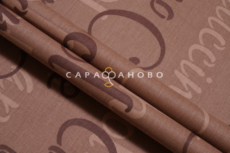 Ткань Перкаль 220 см рис. 444-1 Кофе (компаньон)